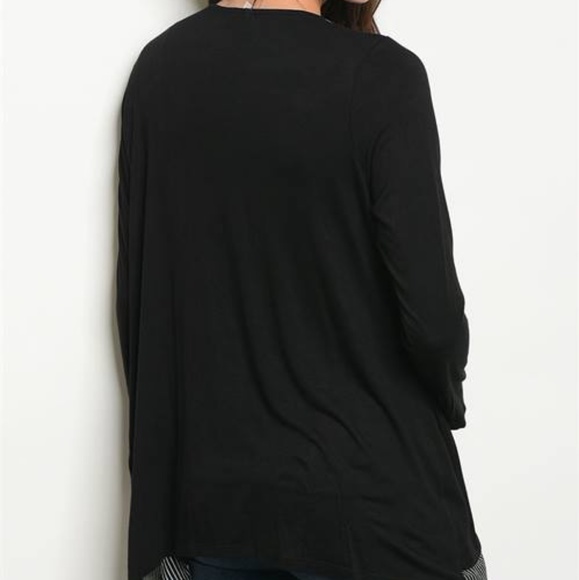 COLBY STRIPED OPEN FRONT CARDIGAN - Picture 2 of 3